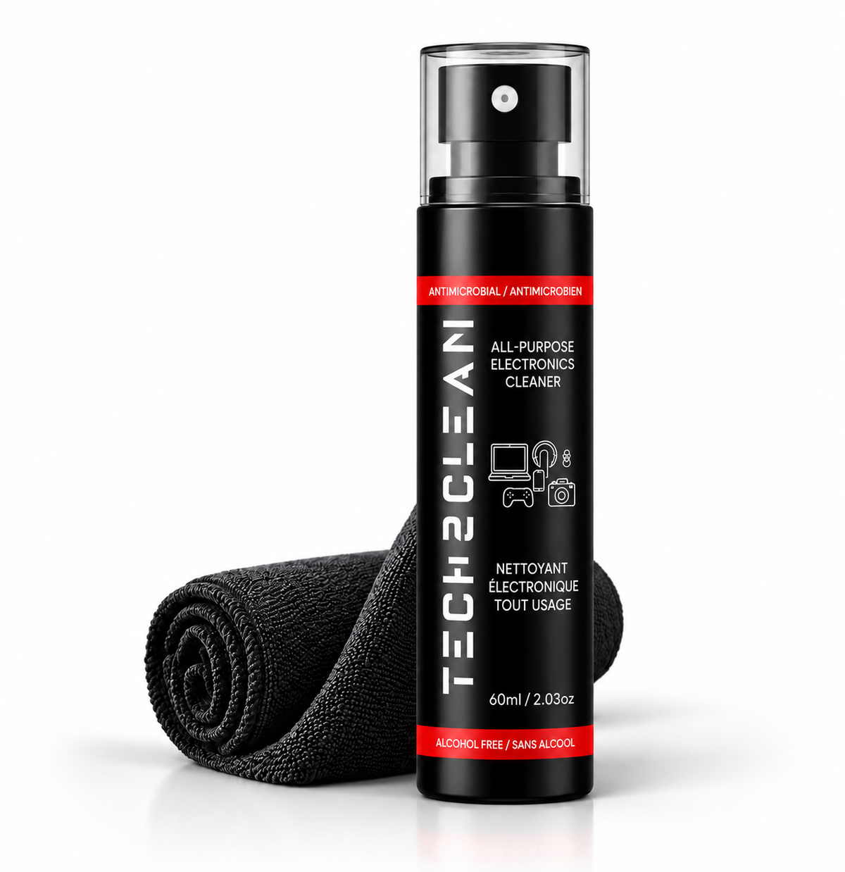Everyday Electronics Cleaner – 60 mL + Cloth - TECH2CLEAN